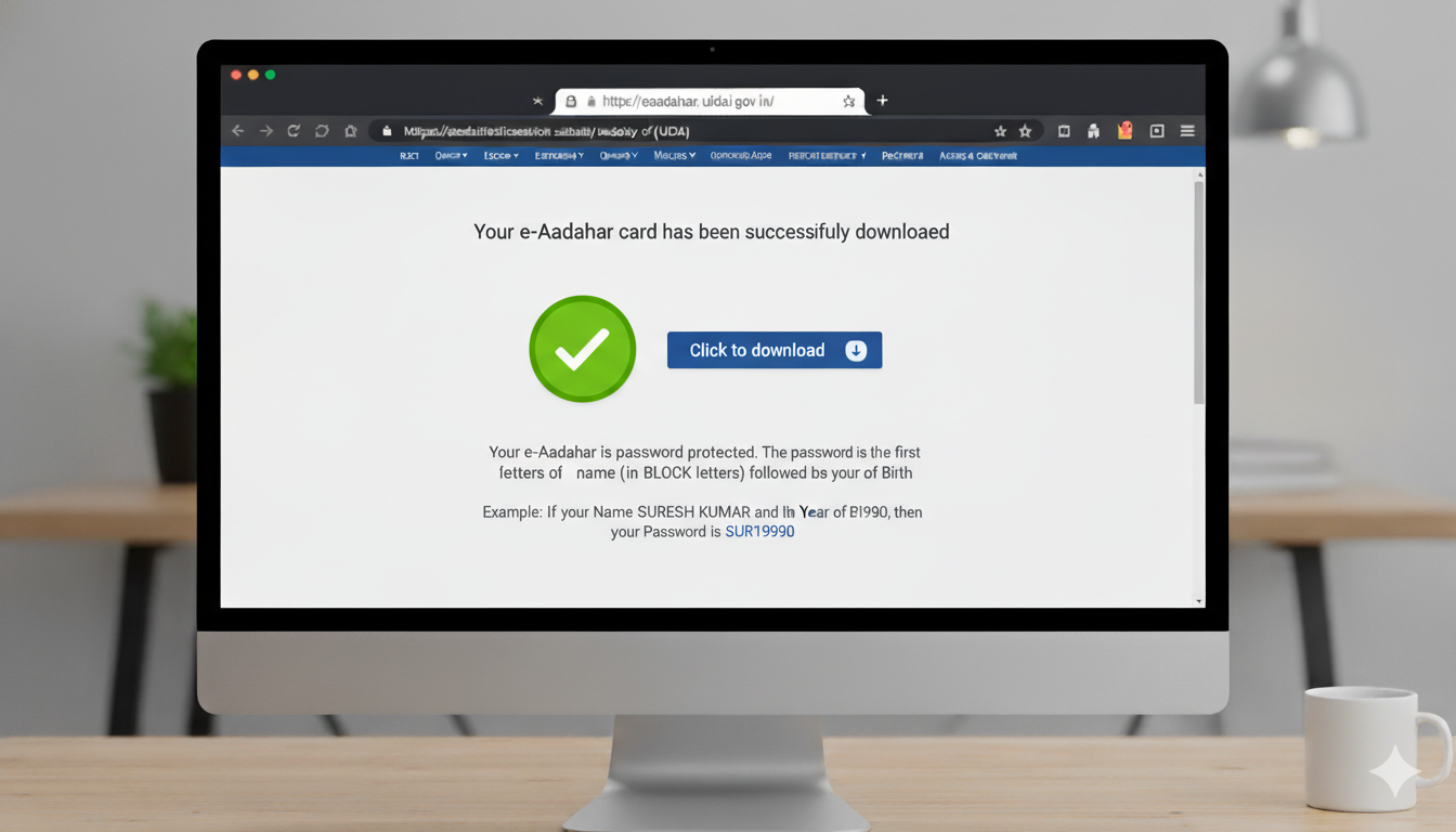 e aadhar card download online pdf